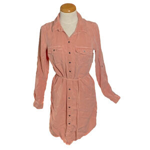 🌷 Parasuco 🌷  Coral Peach Pink Button Up Shirt Tunic Dress
